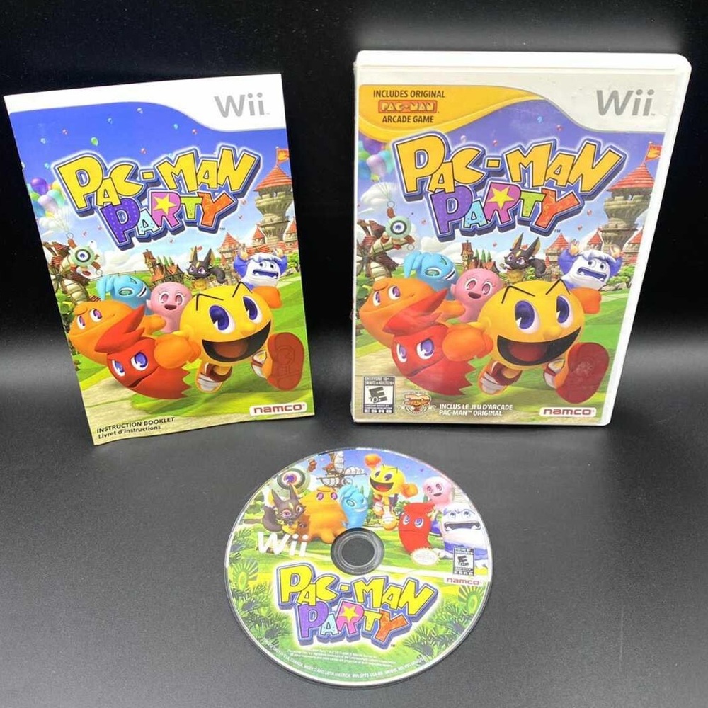 Nintendo Wii Pac-Man Party Video Game with Manual Complete Tested Works